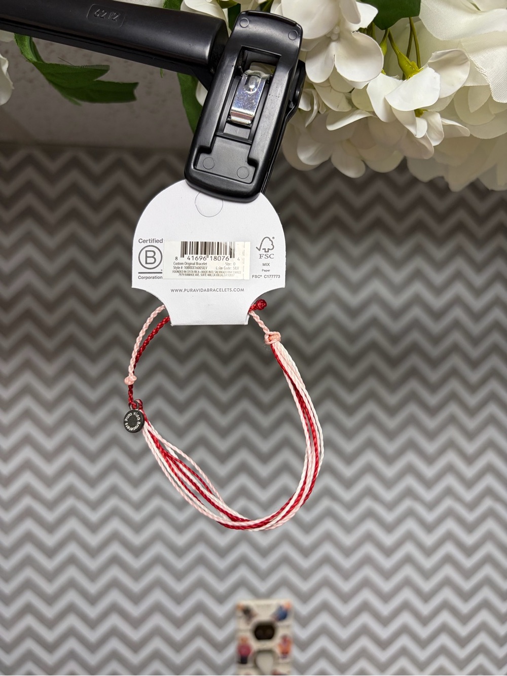 Pura Vida Red & White Multi-Strand Braided Bracelet